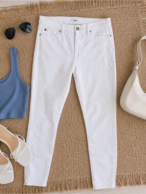 Hudson Jeans White Skinny High-Rise Denim